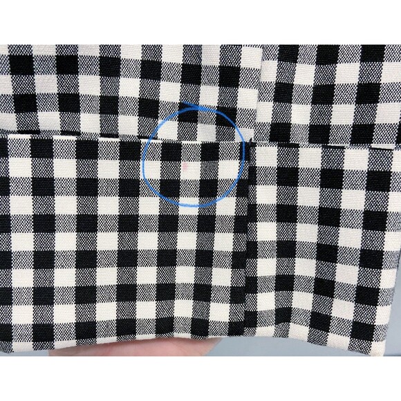 Bershka Black & White Gingham Open Front Blazer Jacket, 3/4 Sleeve Size Medium - Picture 10 of 12